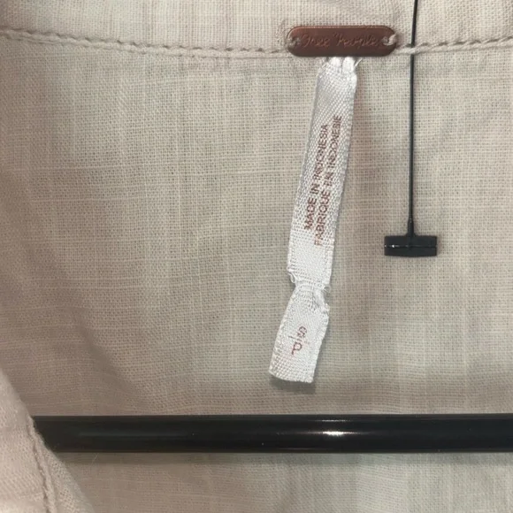 Cream and White Embellished Free People button down top - Picture 5 of 6